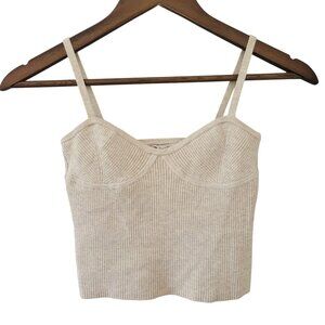 Madewell Corset Detail Crop Sweater Tank Womens Size XXS Beige